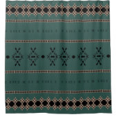 Tribal Forest Green Mud Cloth Douchegordijn (Voorkant)