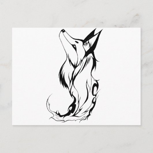 Tribal Fox Tattoo Design Briefkaart (Voorkant)
