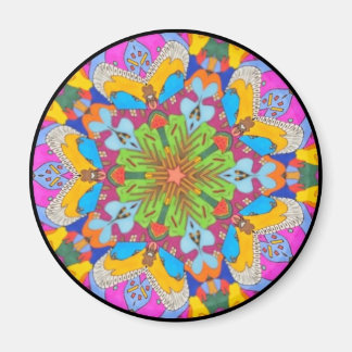 Tribal Fractal Mandala Star Bloemmagneet Magneet