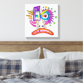TRIBAL FROWNIE EMOJI MEEMOGIE CANVAS AFDRUK (Insitu (Slaapkamer))