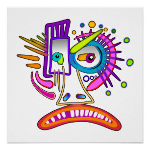 TRIBAL FROWNIE EMOJI MEEMOGIE PERFECT POSTER
