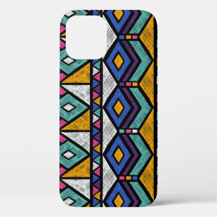 Tribal Geometric Aztec: kleurrijk  patroon iPhone 12 Hoesje