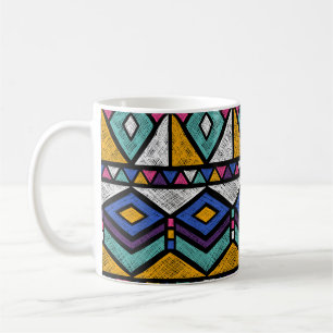 Tribal Geometric Aztec: kleurrijk patroon Koffiemok