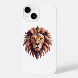 Tribal Geometric Lion Logo Mobile Hoesje