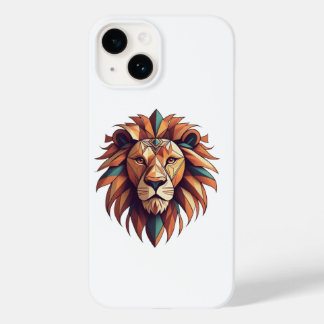 Tribal Geometric Lion Logo Mobile Hoesje