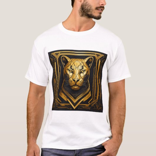 Tribal Geometric Lion T-Shirt Design (Voorkant)