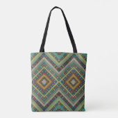 Tribal Geometric Pattern Boho Etnische Azteken Draagtas (Achterkant)