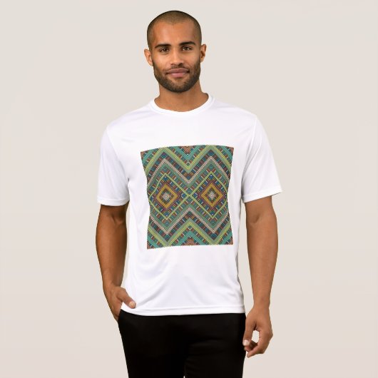 Tribal Geometric Pattern Boho Etnische Azteken T-shirt (Voorkant volledig)
