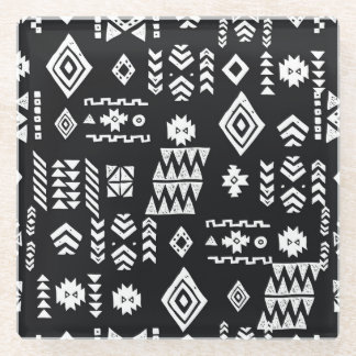 Tribal geometric: stijlvolle naadloze achtergrond. glazen onderzetter