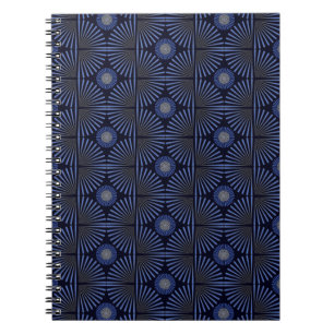 Tribal Geometrisch grijs & blauw Notitieboek
