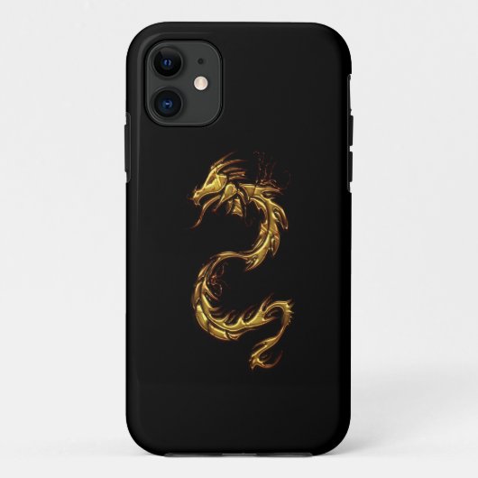 Tribal Gold Dragon Fantasy Art iPhone Case (Achterkant)