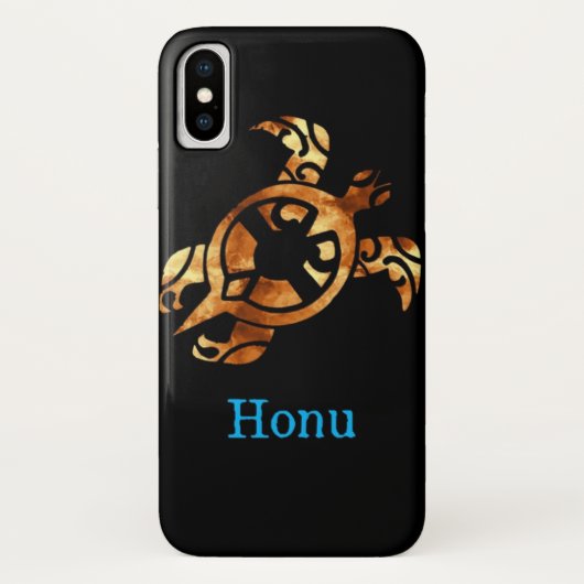 Tribal Gold Hawaiian Zee Turtle on Black Case-Mate iPhone Case (Achterkant)