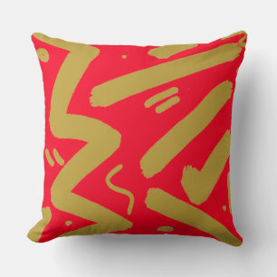 Tribal goud en rood kussen