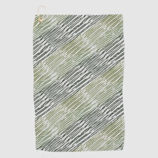 Tribal Green Stripes Abstract Pattern  Golfhanddoek