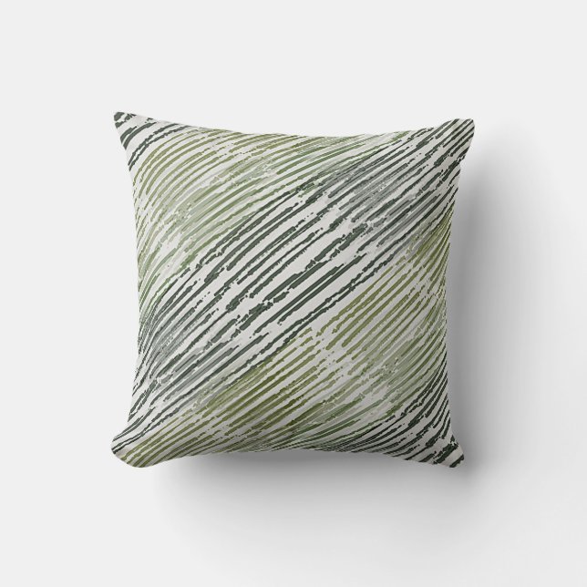 Tribal Green Stripes Abstract Pattern  Kussen (Voorkant)