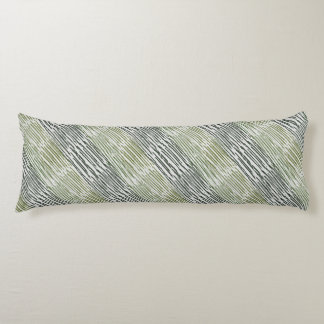 Tribal Green Stripes Abstract Pattern  Lichaamskussen