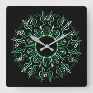 Tribal Green Sun Wall klok