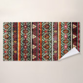 Tribal grunge ethno folle motif dans le style rétr (Serviette de bain)