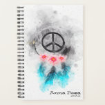 *~* Tribal Grunge Peace Signes Plumes Fleurs Boho<br><div class="desc">PETIT PLANNER GORGEEUX* Grunge Peace Panneau Plumes Fleurs Tribal Boho Aquarelle Annuel Planner. Il a un grunge créatif artsy Symbole de signe de Paix avec quelques Fleurs de Faisée Rose et Plumes Bleues Turquoise PETIT PLANNER *Un grunge d'aquarelle étonnamment unique cool attrape de rêve super avec un signe de paix,...</div>
