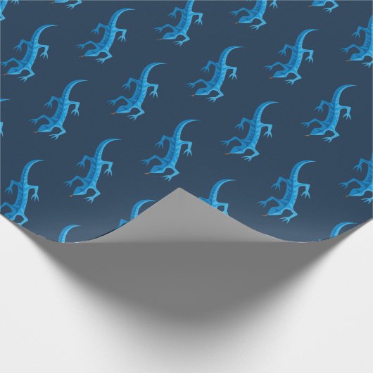 Tribal Hagedis Blauw Patroon Cadeaupapier (Hoek)
