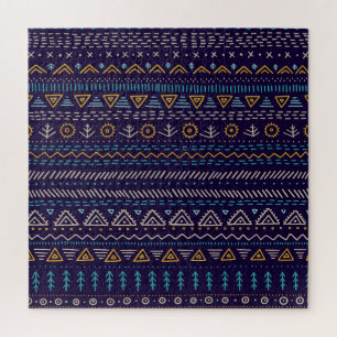 Tribal Hand-getrokken: Etnisch naadloos patroon Legpuzzel