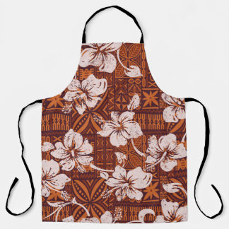 Tribal Hawaiian: Hibiscus bloemenbehang Schort
