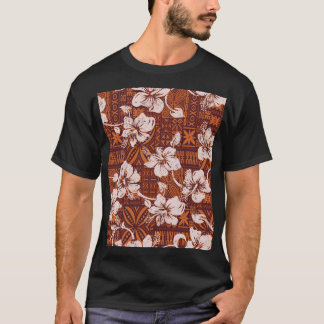 Tribal Hawaiian: Hibiscus bloemenbehang T-shirt
