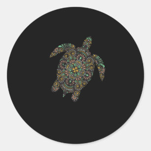Tribal Hawaiian Zee Turtle Ronde Sticker