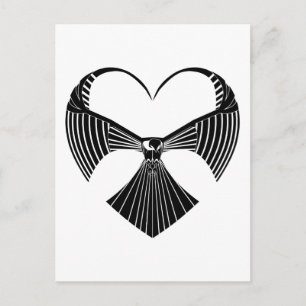 Tribal Hawk Valentijn Valentijnsdag Hart Postcar Feestdagenkaart