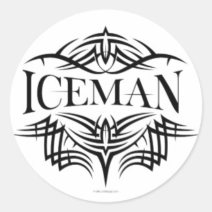 Tribal Hockey Iceman (gewone man) Ronde Sticker