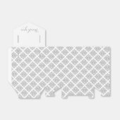 Tribal hoekig grijs wit dank u geschenkdoos bedankdoosjes (Uitgevouwen)