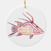 Tribal Hogfish Keramisch Ornament (Achterkant)