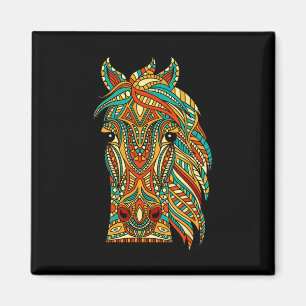 Tribal Horse Design - Dierenvriend Horsebac Magneet