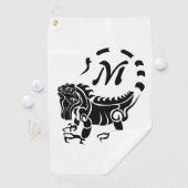 Tribal Iguana Monogram Golfhanddoek (Insitu)