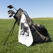 Tribal Iguana Monogram Golfhanddoek (Groen)