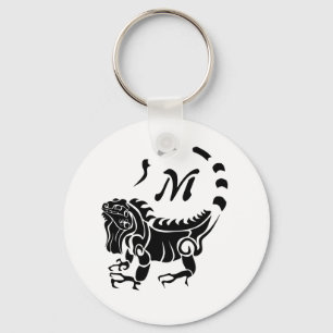 Tribal Iguana Monogram Sleutelhanger