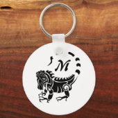 Tribal Iguana Monogram Sleutelhanger (Voorkant)