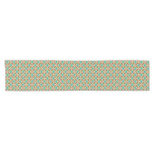 Tribal Ikat Pattern, Beige, Taupe en Turquoise Korte Tafelloper (Horizontaal)