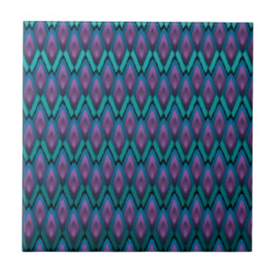 Tribal Ikat Zigzags en Diamonds Patroon Tegeltje