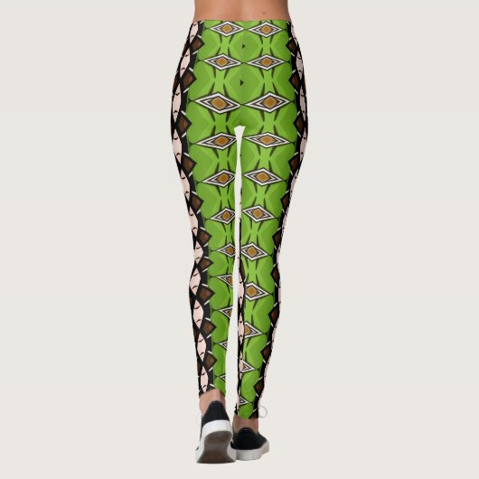 Tribal Inspired Green Patterned Leggings (Dos)