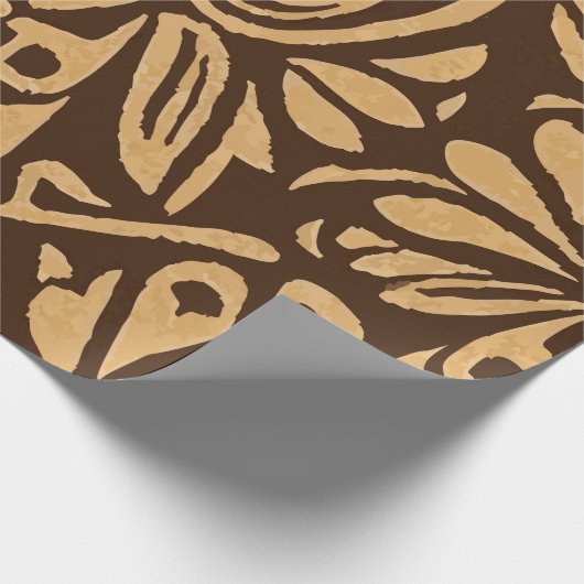 Tribal-Inspired Tiki Brown Pattern with Island Vib Cadeaupapier (Hoek)