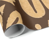 Tribal-Inspired Tiki Brown Pattern with Island Vib Cadeaupapier (Rol Hoek)