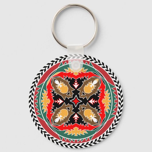 Tribal-kerstbos Pine Cone Embleem Sleutelhanger (Voorkant)