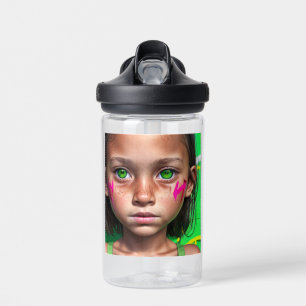 Tribal Kinder Futuristische stoïcijnse meisje gr Waterfles