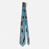 Tribal Land Blauw Aboriginal Stropdas (Voorkant)