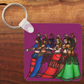 Tribal Line Belly Dancers Sleutelhanger (Voorkant)