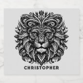 Tribal Lion Naam toevoegen Bier Etiket (Enkel label)