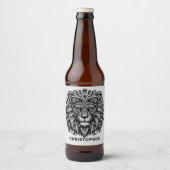 Tribal Lion Naam toevoegen Bier Etiket (Voorkant)