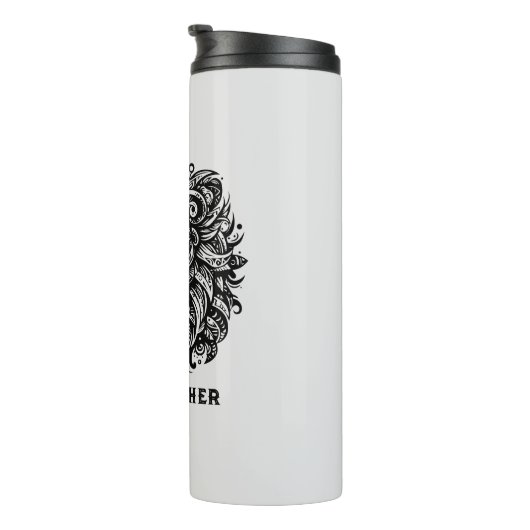 Tribal Lion Naam toevoegen Thermosbeker (Geroteerd rechts)