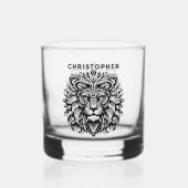 Tribal Lion Naam toevoegen Whisky Glas (Voorkant)